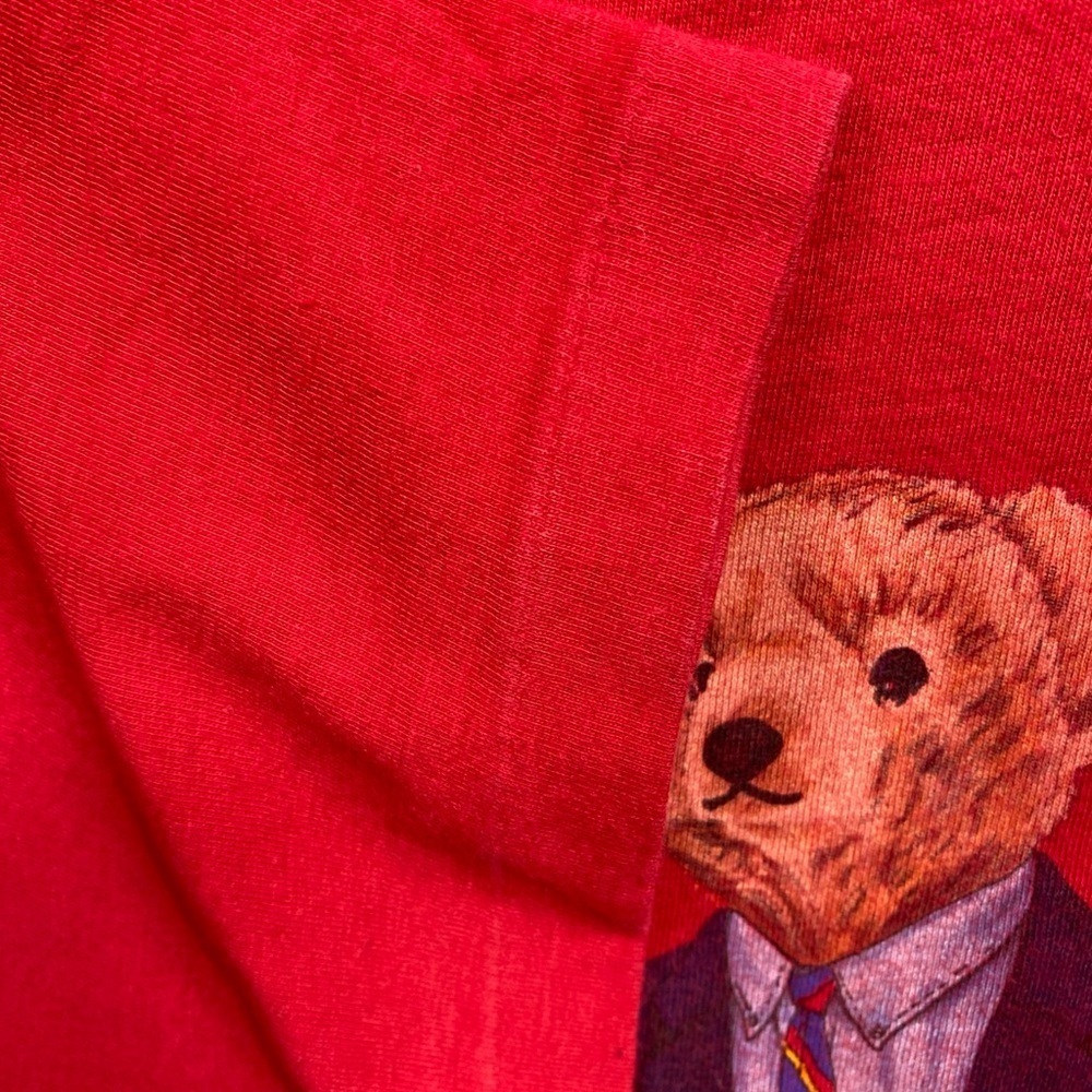 Vintage Polo Ralph Lauren Shirt Mens Large Polo Bear Made USA 90s Tee T-Shirt - Picture 6 of 14